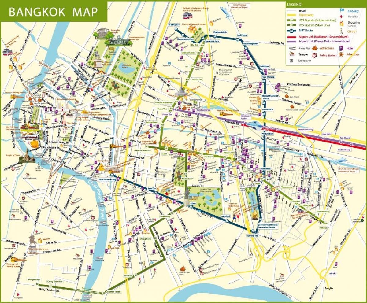 बैंकॉक के नक्शे सड़क