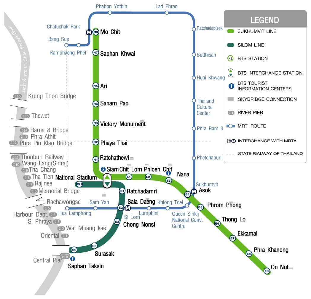 bkk स्काईट्रेन नक्शा