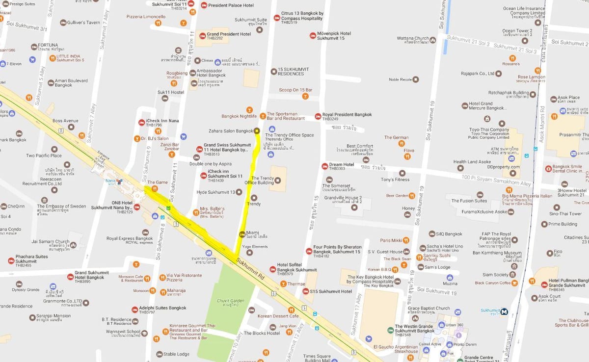 नक्शे के sukhumvit bangkok
