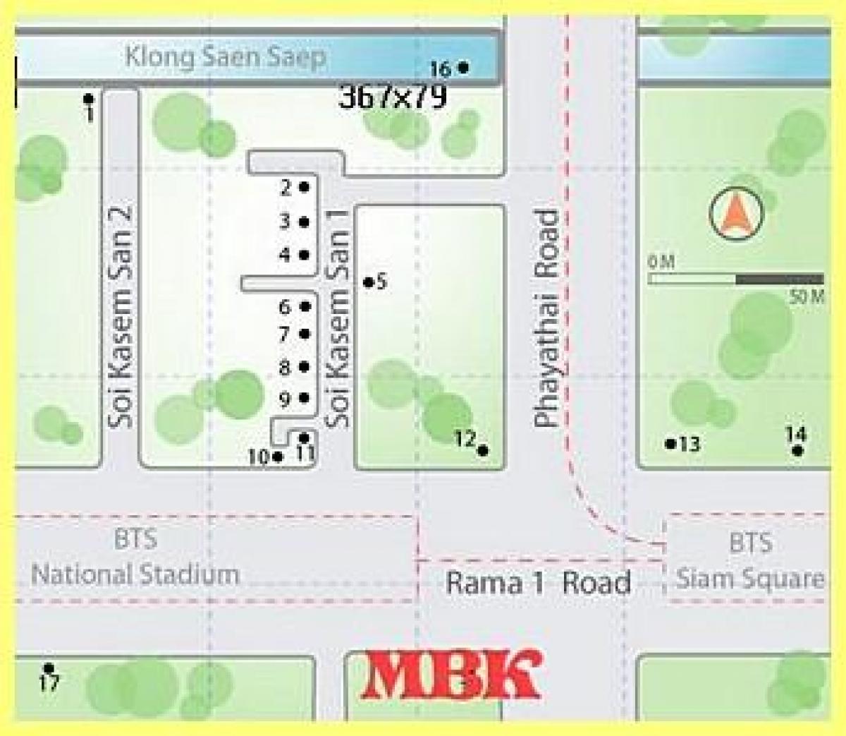 mbk शॉपिंग मॉल में बैंकाक नक्शा