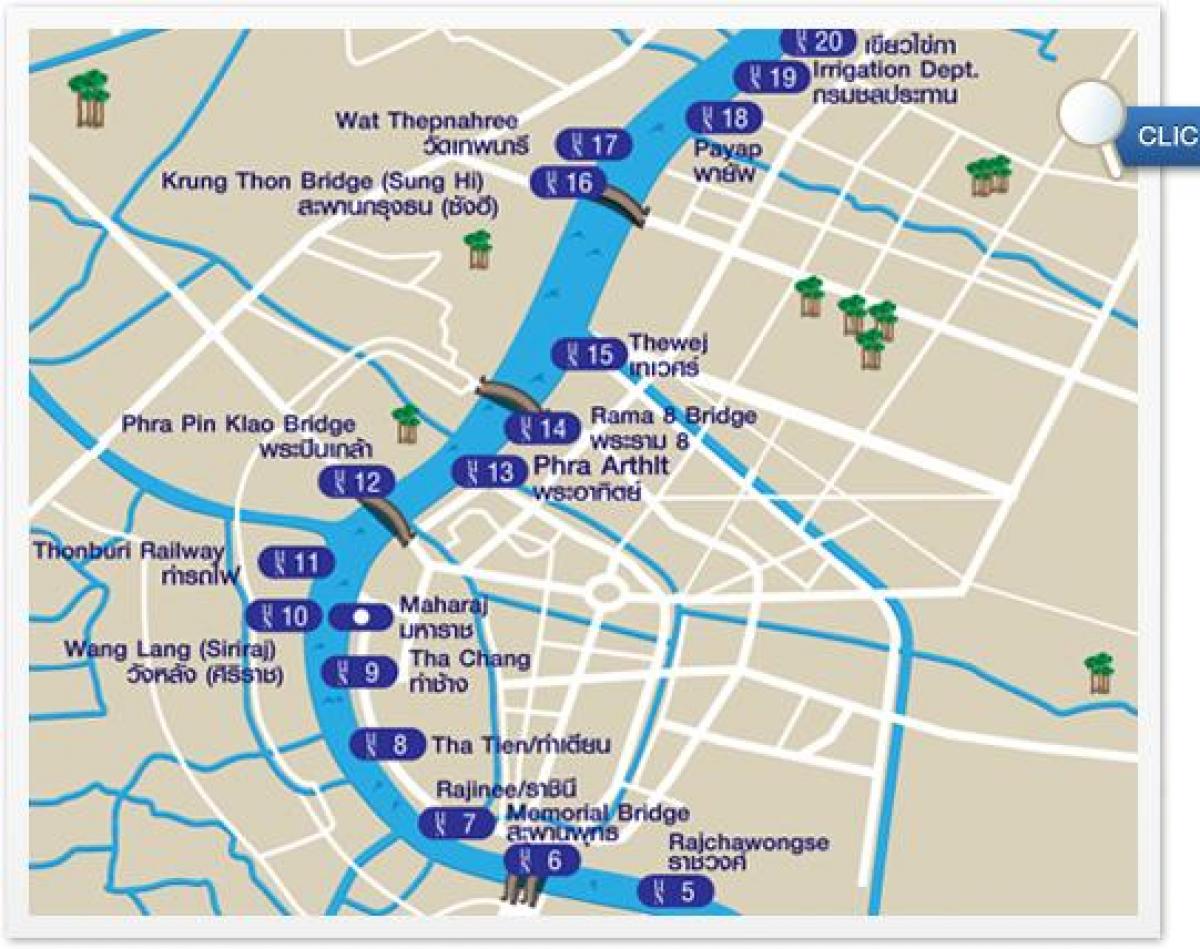 बैंकॉक के नक्शे नदी एक्सप्रेस नाव