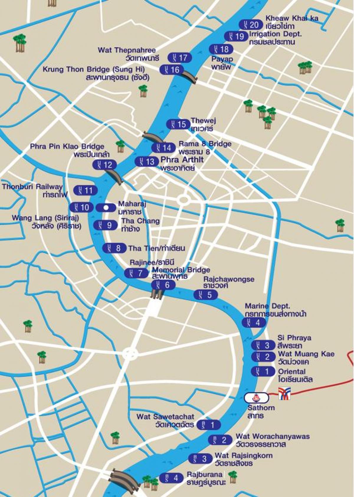 नदी टैक्सी के नक्शे, बैंकॉक