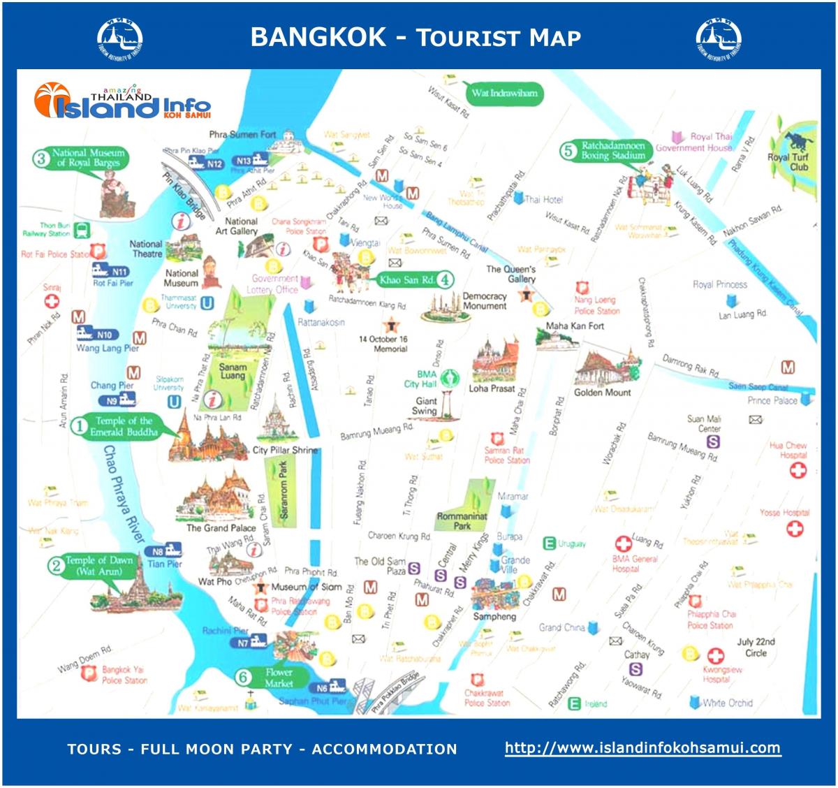 बैंकाक यात्रा गाइड के नक्शे