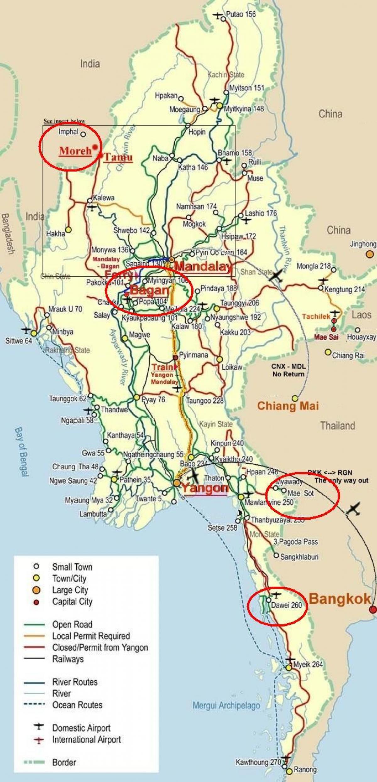 बैंकॉक के नक्शे राजमार्ग