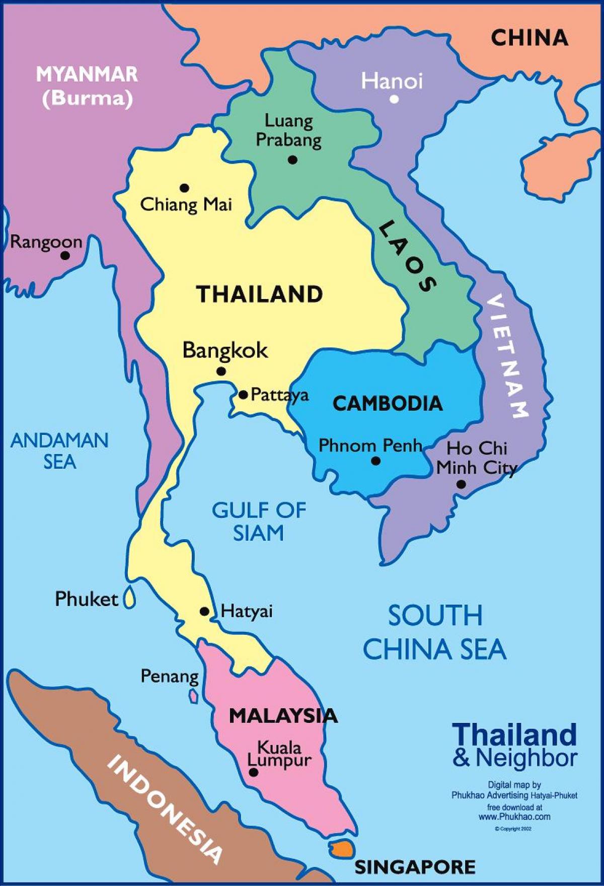 बैंकॉक के नक्शे स्थान