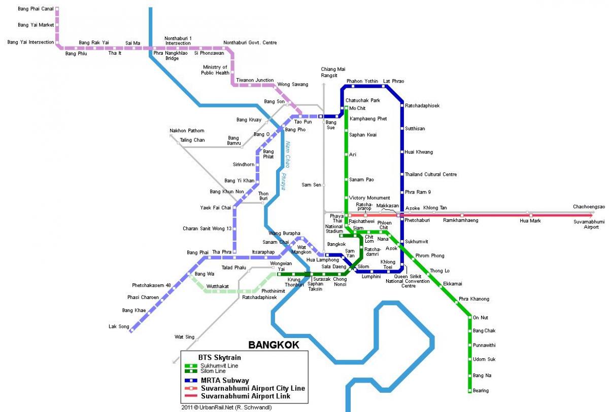 मेट्रो के नक्शे, बैंकॉक, थाईलैंड