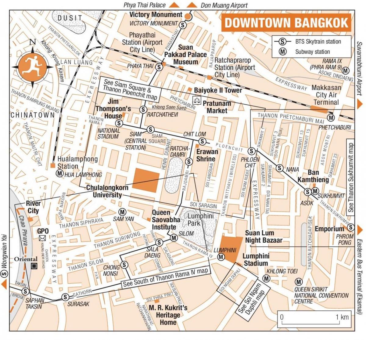 बैंकाक शहर के नक्शे