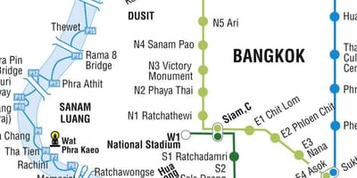 बैंकॉक के नक्शे मेट्रो और स्काईट्रेन