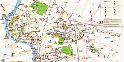 बैंकॉक के मुख्य आकर्षण का नक्शा